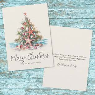 Cartes Pour Fêtes Annuelles Joyeux Noël sur la plage