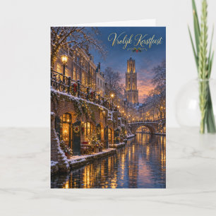 Cartes Pour Fêtes Annuelles Joyeux Noël sur le Oudegracht d'Utrecht