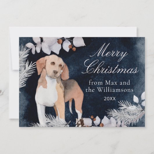 Cartes Pour Fêtes Annuelles Joyeux Noël sur mesure beagle (Devant)