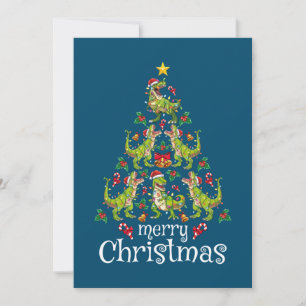 Cartes Pour Fêtes Annuelles Joyeux Noël T Rex Garçons Enfants Arbre de Noël Re