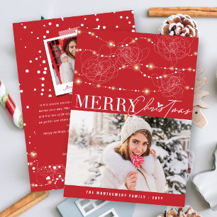 Cartes Pour Fêtes Annuelles Joyeux Noël Tangé & Messy Fairy Lights Photo