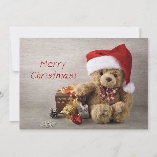 Cartes Pour Fêtes Annuelles Joyeux Noël Teddy Bear (Devant)