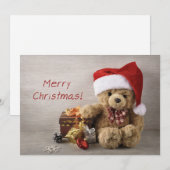 Cartes Pour Fêtes Annuelles Joyeux Noël Teddy Bear (Devant / Derrière)