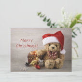 Cartes Pour Fêtes Annuelles Joyeux Noël Teddy Bear (Debout devant)