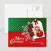 Cartes Pour Fêtes Annuelles Joyeux Noël Teddy Bear (Devant / Derrière)