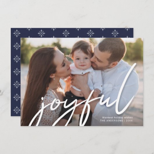 Cartes Pour Fêtes Annuelles Joyeux Noël tendance écriture manuscrite Script Ph (Devant / Derrière)