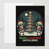 Cartes Pour Fêtes Annuelles Joyeux Noël, Terriens ! (Devant / Derrière)