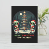 Cartes Pour Fêtes Annuelles Joyeux Noël, Terriens ! (Debout devant)