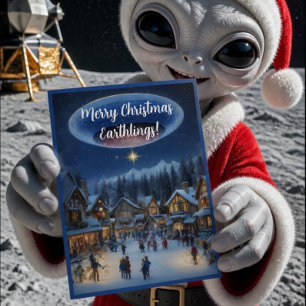 Cartes Pour Fêtes Annuelles Joyeux Noël Terriens drôle de Noël alien