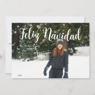 Cartes Pour Fêtes Annuelles Joyeux Noël texte blanc personnalisé Photo de vaca