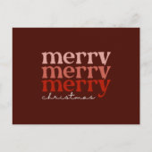 Cartes Pour Fêtes Annuelles Joyeux Noël Texte de voeux Rouge (Devant)