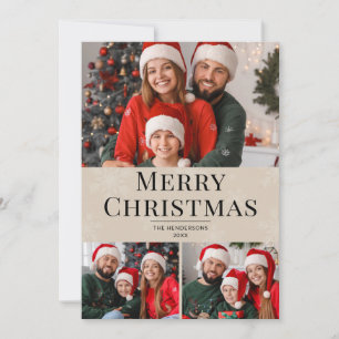 Cartes Pour Fêtes Annuelles Joyeux Noël Texte Moderne 3 Photo de Famille