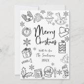 Cartes Pour Fêtes Annuelles Joyeux Noël tiré à la main (Devant)