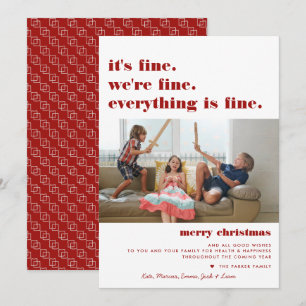 Cartes Pour Fêtes Annuelles Joyeux Noël Tout va bien Funny Holiday