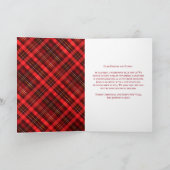 Cartes Pour Fêtes Annuelles Joyeux Noël traditionnel Photo Rouge Plaid à l'int (Intérieur)