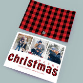 Cartes Pour Fêtes Annuelles Joyeux Noël traditionnel simple Buffalo Check