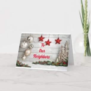 CARTES POUR FÊTES ANNUELLES JOYEUX NOËL/TRÈS HEUREUSE NOUVELLE ANNÉE *VOISINS*