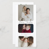 Cartes Pour Fêtes Annuelles Joyeux Noël Trois Photo Vacances (Devant / Derrière)