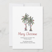 Cartes Pour Fêtes Annuelles Joyeux Noël Tropical Palm Trees Beach (Devant)