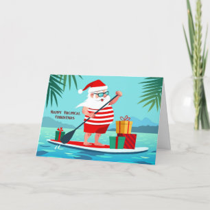 Cartes Pour Fêtes Annuelles Joyeux Noël tropical Père Noël