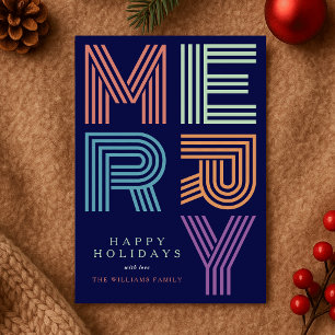 Cartes Pour Fêtes Annuelles Joyeux Noël Typographie Amusante Couleur Bold