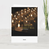 Cartes Pour Fêtes Annuelles Joyeux Noël Typographie dorée Bougies (Dos)
