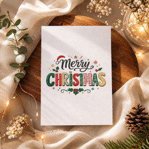 Cartes Pour Fêtes Annuelles Joyeux Noël Typographie festive Design