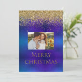 Cartes Pour Fêtes Annuelles Joyeux Noël Typographie Parties scintillant Élégan (Debout devant)