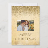 Cartes Pour Fêtes Annuelles Joyeux Noël Typographie Parties scintillant Élégan (Devant)