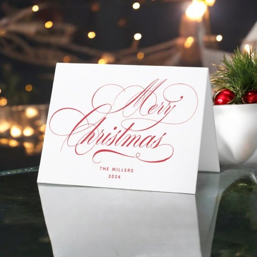 Cartes Pour Fêtes Annuelles Joyeux Noël Typographie Rouge