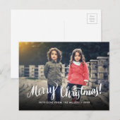 Cartes Pour Fêtes Annuelles Joyeux Noël Typographie Script Vacances Photo (Devant / Derrière)