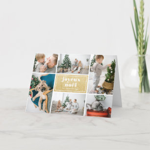 Cartes Pour Fêtes Annuelles Joyeux Noël Typography Glitter Photo Collage