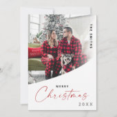 Cartes Pour Fêtes Annuelles Joyeux Noël Un Script de Photo Classique Moderne (Devant)