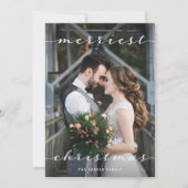 Cartes Pour Fêtes Annuelles Joyeux Noël | Un script photo Bois rustique (Devant)