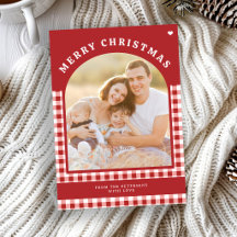 Joyeux Noël une photo rustique rouge gingham