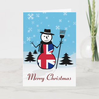 Cartes Pour Fêtes Annuelles Joyeux Noël Union Jack British Snowman Card