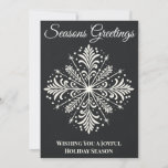 Cartes Pour Fêtes Annuelles Joyeux Noël unique Chalkboard Snowflake<br><div class="desc">Envoyez des voeux de vacances chaleureux avec cette carte unique et élégante de Joyeux Noël, avec un beau motif de flocon de neige sur le devant et du texte personnalisable sur le dos. Le design complexe de flocon de neige, dressé contre un arrière - plan sombre, crée un look festif...</div>