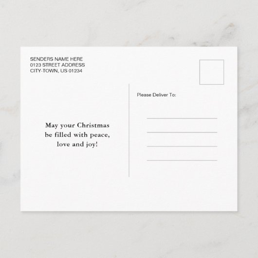 Cartes Pour Fêtes Annuelles Joyeux Noël Unique Moderne Style Minimal Photo (Dos)