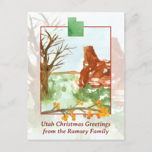Cartes Pour Fêtes Annuelles Joyeux Noël Utah Red Rock Mountains Sud-ouest