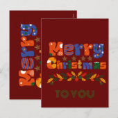 Cartes Pour Fêtes Annuelles Joyeux Noël Vacances (Devant / Derrière)