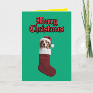 Cartes Pour Fêtes Annuelles Joyeux Noël vacances Beagle mignon