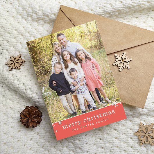 Cartes Pour Fêtes Annuelles JOYEUX NOËL vacances simple festif pétillant rouge