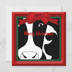 Cartes Pour Fêtes Annuelles Joyeux Noël Vache Appartement Salutation