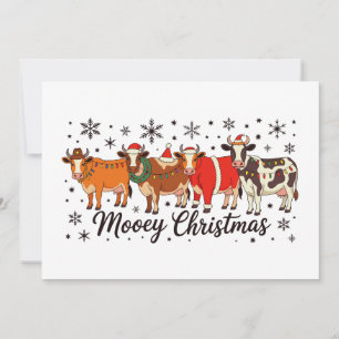 Cartes Pour Fêtes Annuelles Joyeux Noël Vache Drôle de Veau Vacances Joyeux Xm