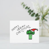 Cartes Pour Fêtes Annuelles Joyeux Noël végétalien (Debout devant)