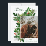 Cartes Pour Fêtes Annuelles Joyeux Noël. Végétation botanique fleurie d'hiver<br><div class="desc">carte photo "Joyeux Noël" avec verdure botanique fleurie pour les vacances d'hiver. Veuillez me contacter si vous avez besoin d'autres articles.</div>