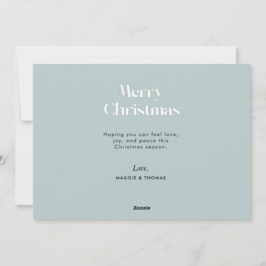 Cartes Pour Fêtes Annuelles joyeux noël verdure lettrage photo vacances c (Dos)