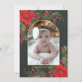 Cartes Pour Fêtes Annuelles Joyeux Noël vert 1 Photo Botanique Vert (Devant)