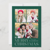 Cartes Pour Fêtes Annuelles Joyeux Noël vert 7 photo Collage (Devant)