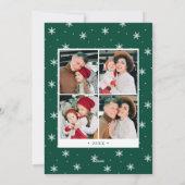 Cartes Pour Fêtes Annuelles Joyeux Noël vert 7 photo Collage (Dos)